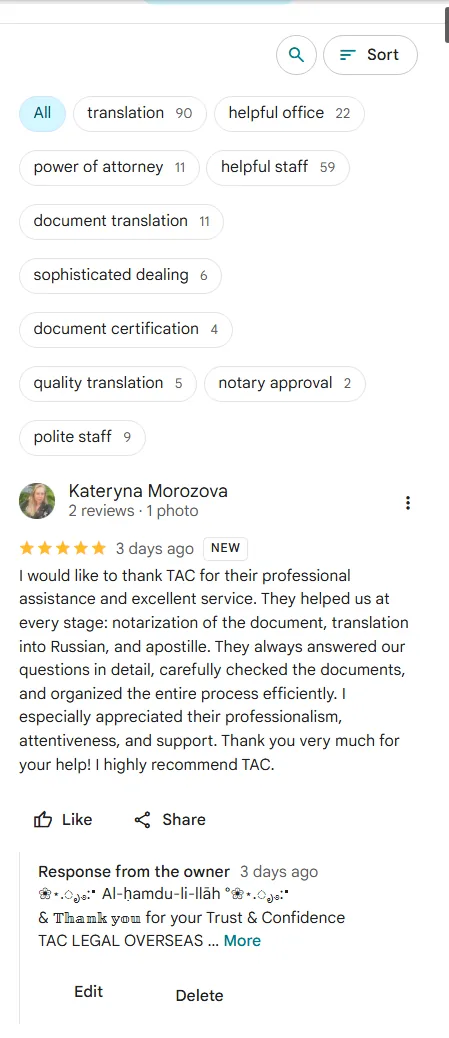 Real Google review screenshot 1