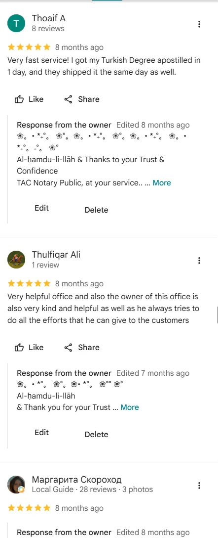 Real Google review screenshot 10