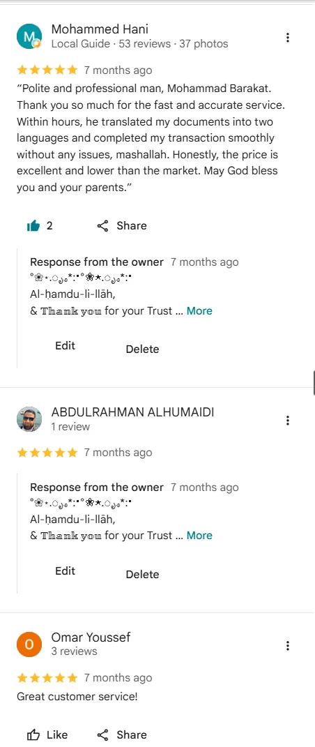 Real Google review screenshot 8